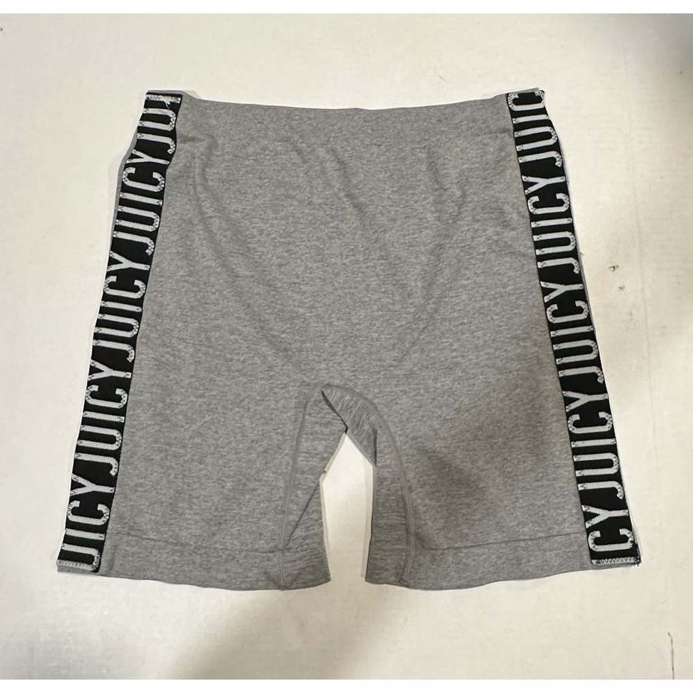 Juicy Couture Seamless Shaping Biker Shorts Gray Logo On Side Women's 2X